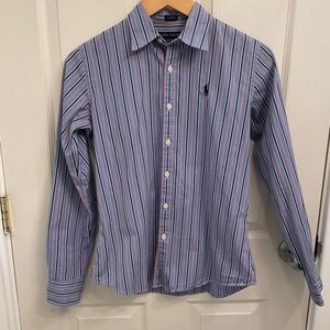 Ralph Lauren Striped Slim Fit Button Down Shirt Size 4